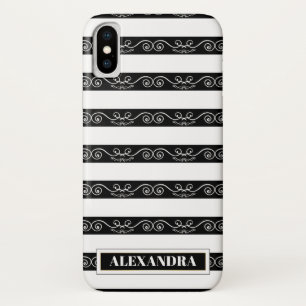 Classy Black White striped Case-Mate iPhone Case