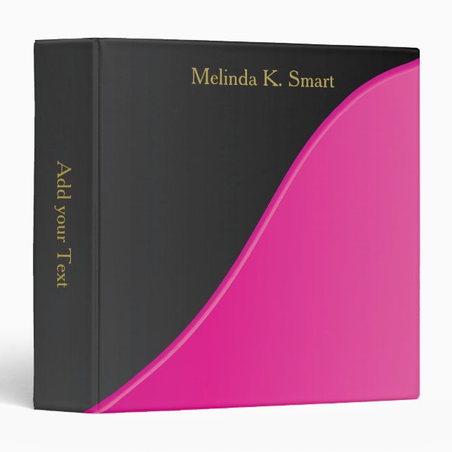 Classy Black with Bright Pink Accent Binder (Front/Spine)