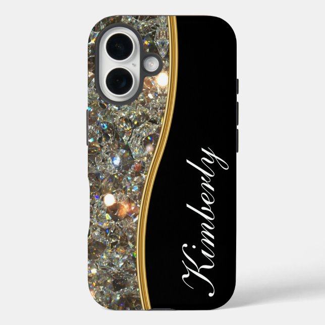 Classy Bling Monogram Style Case-Mate iPhone Case (Back)
