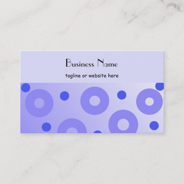Classy Blue Circles and Dots Business Card (Front)