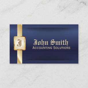 Classy Blue Gold Accounting Business Card