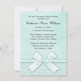 Classy Blue Green Bridal Shower Invitation