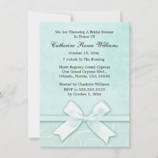 Classy Blue Green Bridal Shower Invitation