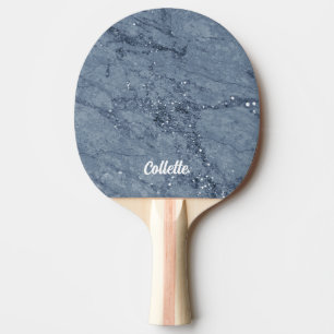 Classy Blue Marble Look Ping Pong Paddle