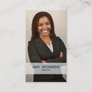 Classy Blue Photo Cartes d'affaires immobilières