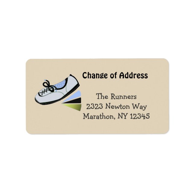 Classy Blue Running Design Label (Front)