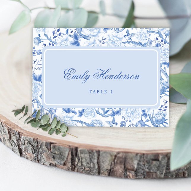 Classy Blue White Chinoiserie Seating Table Number (Creator Uploaded)