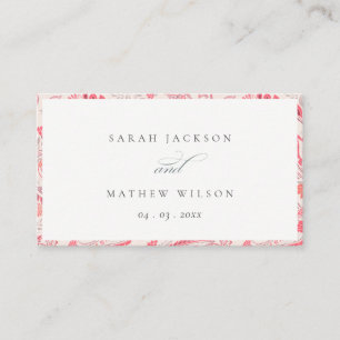 Classy Blush Paisley Typography Wedding Website Enclosure Card