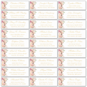 Classy Blush Pink Floral Wedding Guest Address