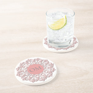 Classy Blush Pink Mandala OM Coaster