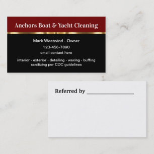 Classy Boat And Yacht Cleaning Business Cards
