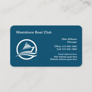 Classy Boat Club Logo Design Cartes de visite