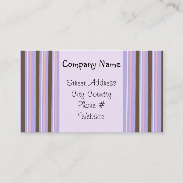 Classy Bold Stripes Business Card (Front)