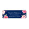 Classy Botanical Pink Flowers Navy Blue