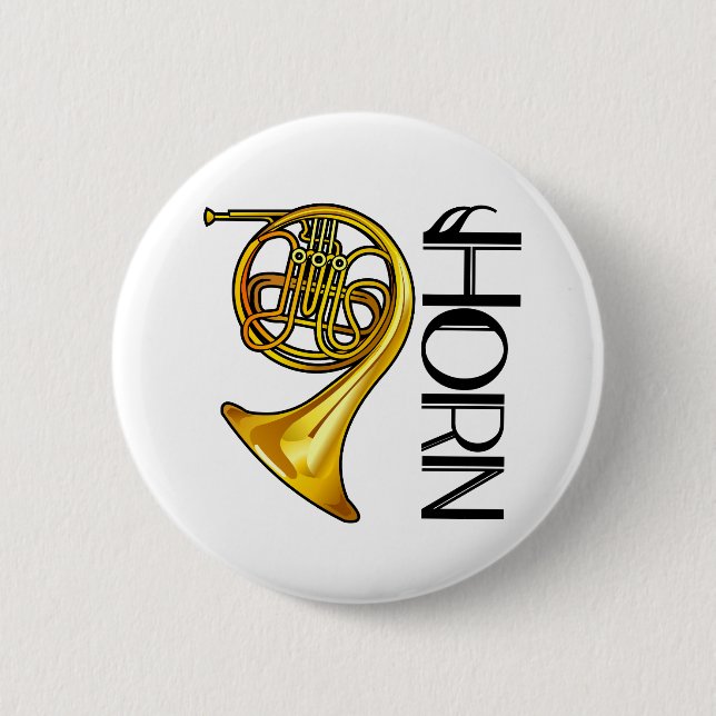 Classy Brass French Horn Button (Front)