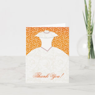 Classy Bridal Shower Thank You Note Card Orange