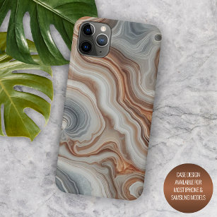 Classy Brown Beige Amber Grey Quartz Agate Pattern Case-Mate iPhone Case