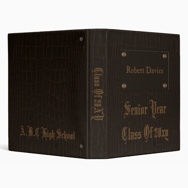 classy brown leather year book binder (Background)