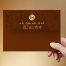 Classy Brown Texture & Gold Professional Initial