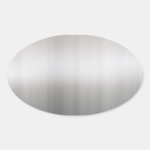 Classy Brushed Aluminum Oval Sticker