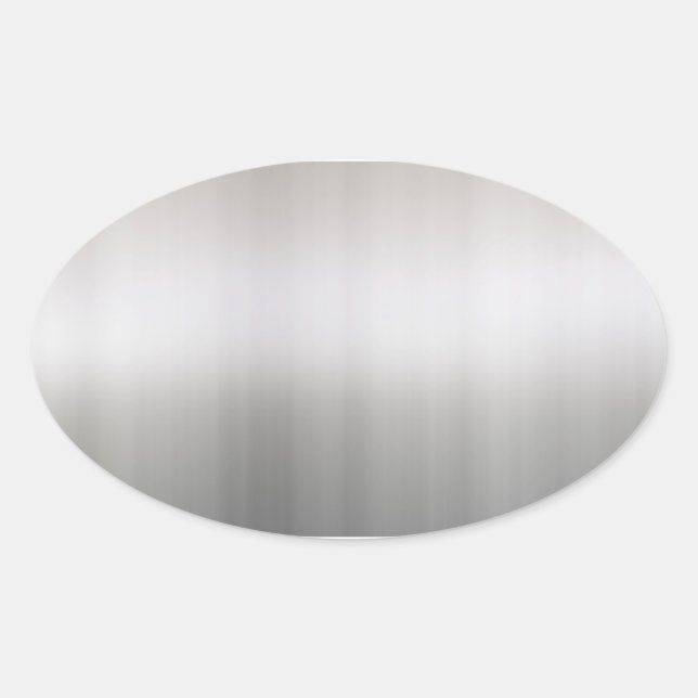 Classy Brushed Aluminum Oval Sticker (Front)