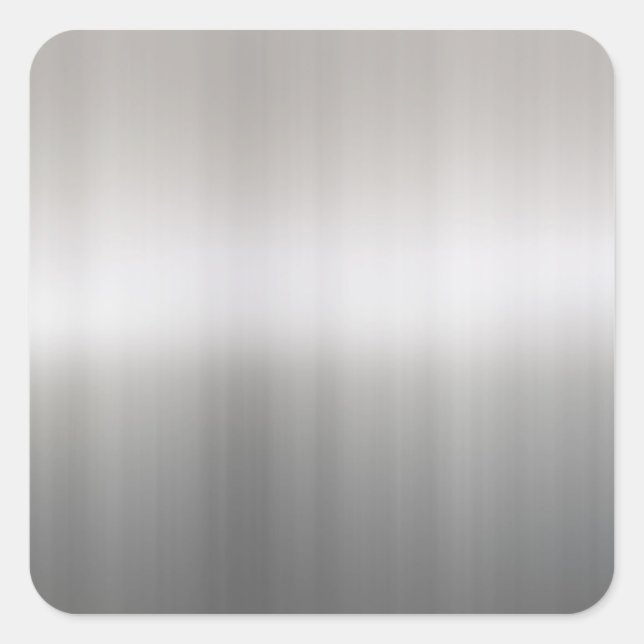Classy Brushed Aluminum Square Sticker (Front)