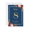 Classy Burgundy Floral Gold Navy Blue Table Number