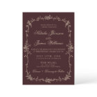 Classy Burgundy Floral Old Money Boho Chic Wedding