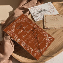 Classy Burnt Orange Floral Boho Terracotta Wedding
