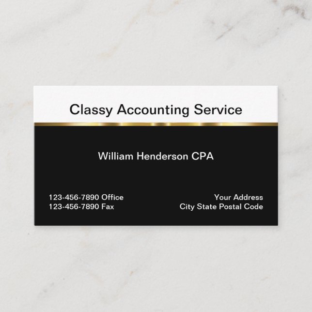 Classy Business Accountant Business Card (Front)