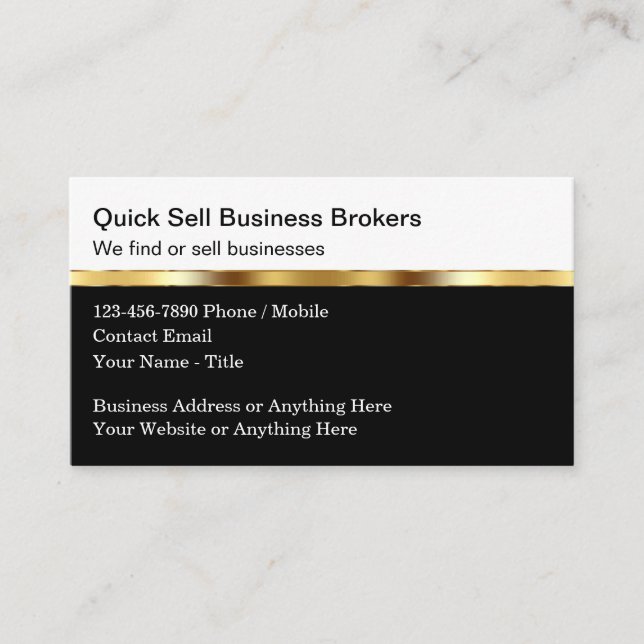 Classy Business Broker Business Card Design (Front)