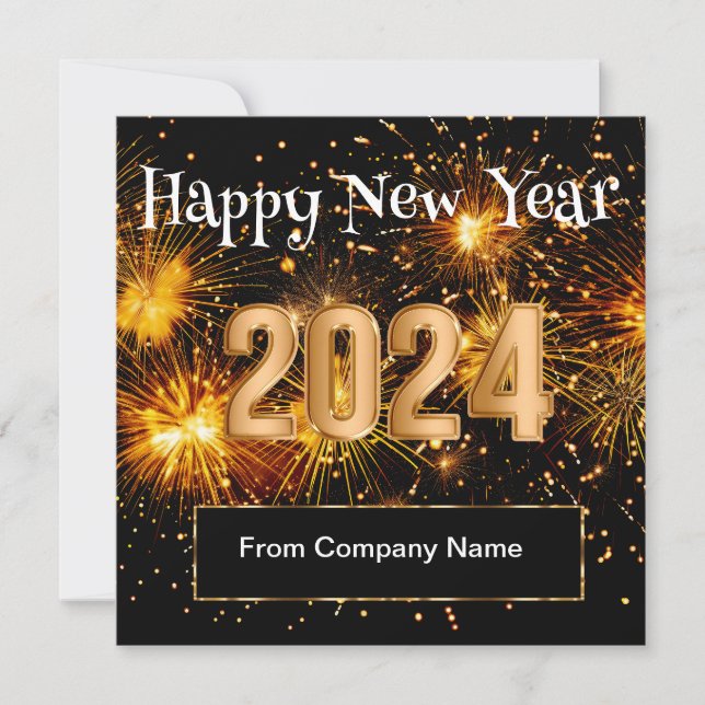 Classy Business Budget Happy New Year Card (Front)