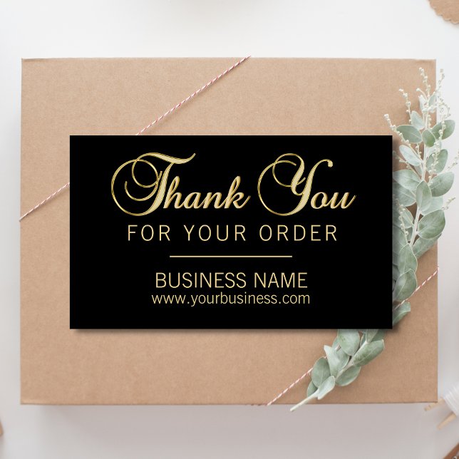Classy Business Professional Thank You Gold Black Sticker (Creator Uploaded)