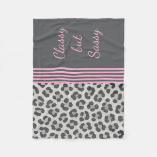 Classy but Sassy Leopard Print Fleece Blanket