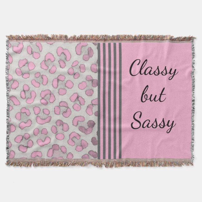 Classy but Sassy Snow Leopard  Throw Blanket (Front)