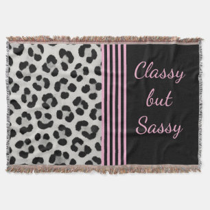 Classy but Sassy Snow Leopard  Throw Blanket