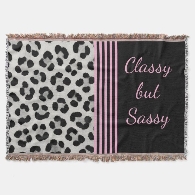 Classy but Sassy Snow Leopard  Throw Blanket (Front)