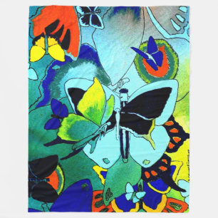 Classy Butterfly Collage Springtime Fleece Blanket