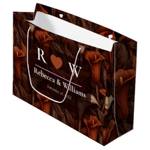 Classy Calla Lilies Themed Countryside Wedding Large Gift Bag