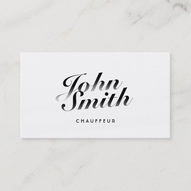 Classy Calligraphic Chauffeur Business Card (Front)
