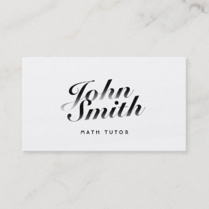 Classy Calligraphic Math Tutor Business Card