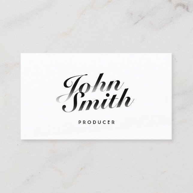 Classy Calligraphic Producer Business Card (Front)