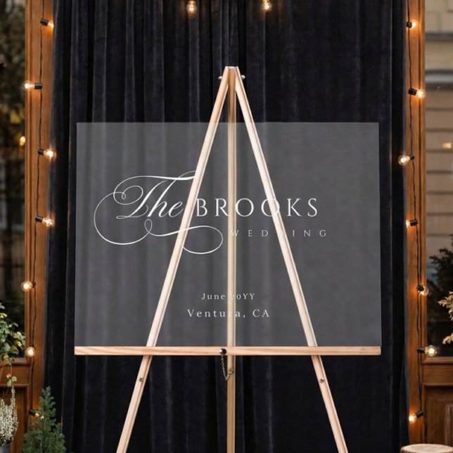 Classy Calligraphic Translucent Wedding Acrylic Sign (Creator Uploaded)