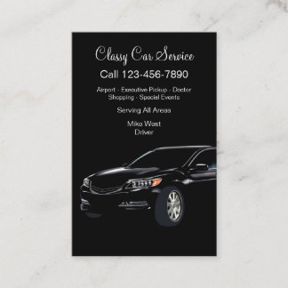 Classy Car Service Uber Driver Business Cards