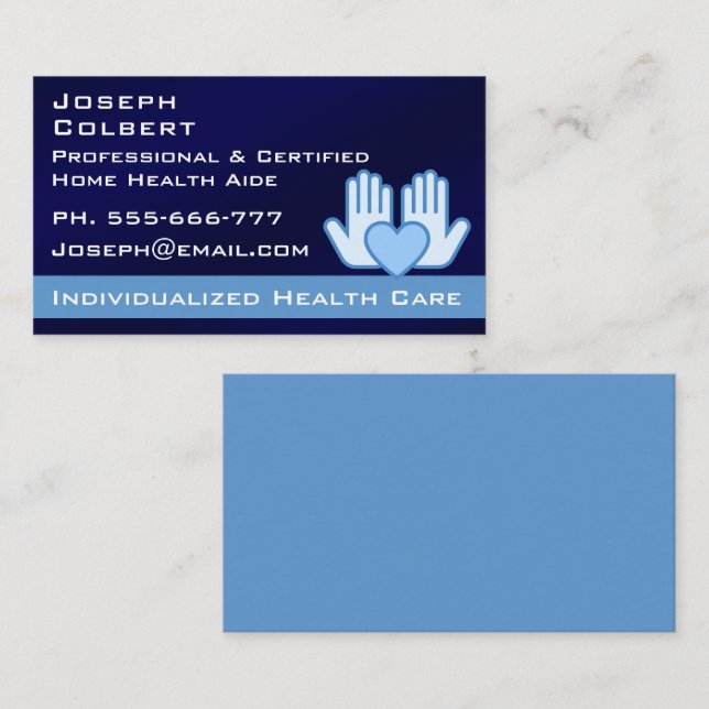 Classy Caregiver Home Health Business Cards (Front/Back)