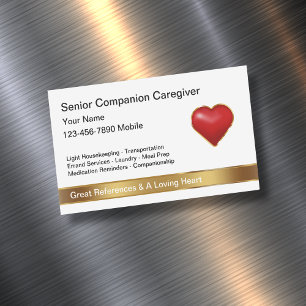 Classy Caregiver Magnetic Business Cards Design