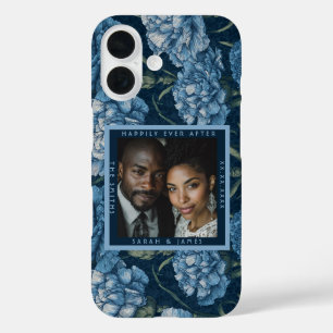 Classy Carnation Accent Retro Wedding iPhone 16 Case