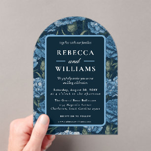 Classy Carnation Garden Destination Wedding Acrylic Invitations