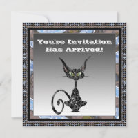 Classy Cat Halloween Party Invitation