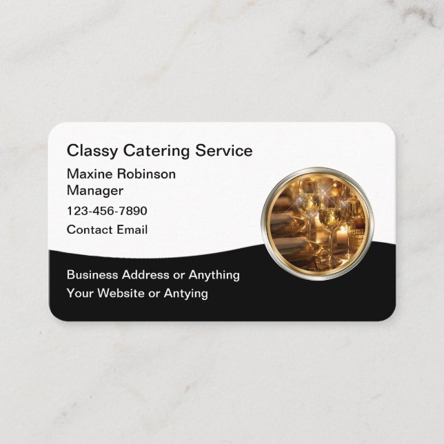 Classy Catering Services Upscale  Business Card (Front)